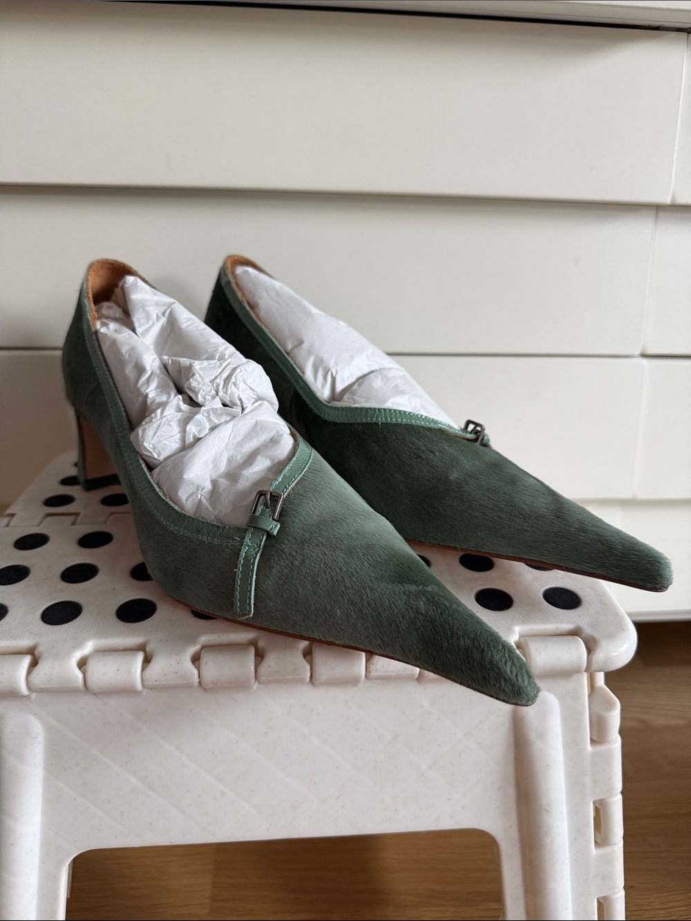 Miista Aquamarine Ponyhair Leather Puqhy Courts - Picture 5 of 15
